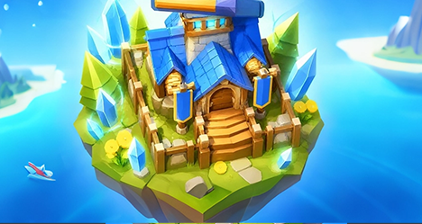 World map with floating islands and a Start Battle button